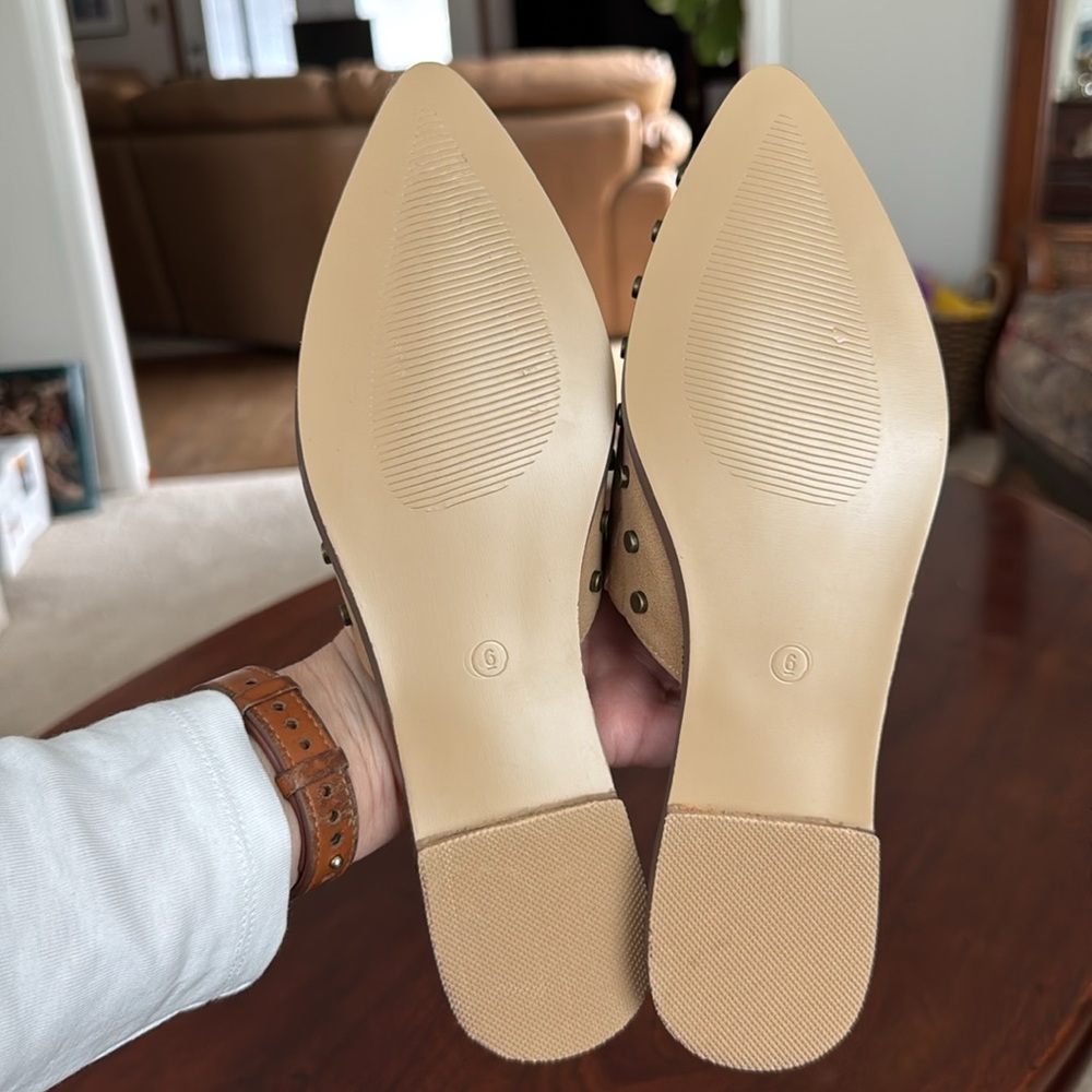 CCOCCI Women's Tan Studded Mules “the Marion Mule” size 6 - Picture 2 of 5